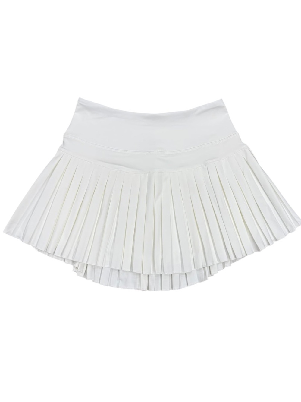 Women's Small Flowy Athletic White Pleated Skirt W/Built in Shorts NWT